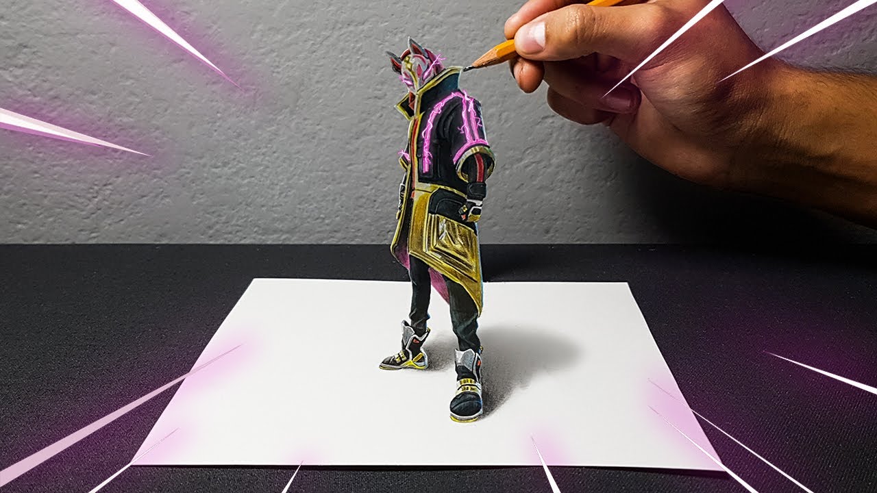 Incredibile Disegno 3d Di Fortnite Drift Skin Art Cyo Youtube