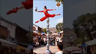 “Impossible Landing 😱🔥 | Air Flip to Perfect Pot Stack Balance 🤯”