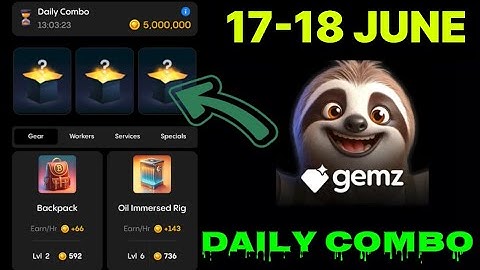 Gemz daily combo today 17 & 18 June | Gemz daily combo card | today Combo gemz | #gemz  #combo |
