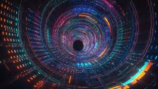 Neon Cyber Tunnel Wormhole Seamless Loop 4K No Copyright