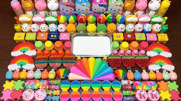 RELAXING WITH CLAY PIPING BAG ! Mixing Random Things Into GLOSSY Slime #2371