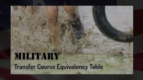 USC Transfer Tables: Military Transfer Course Equivalency Table