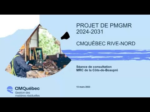 Quatrième séance consultative du projet de PMGMR 2024-2031 révisé | MRC de La Côte-de-Beaupré