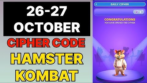 Hamster Kombat Dev Game Daily Cipher 26 & 27 October | Hamster Kombat Daily Cipher Code 26 October