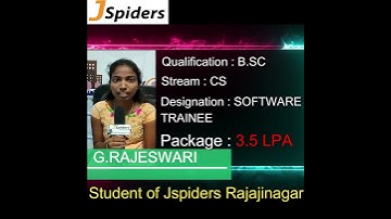 Video Testimonial by RAJESHWARI | PLACED IN 2023 | JSPIDERS RAJAJINAGAR |JOB | SOFTWARE | CAREER