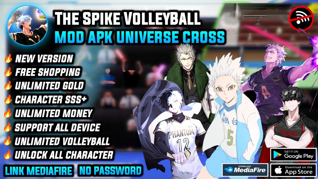 The Spike VolleyBall Cross Mod Apk V6.5.305 Terbaru 2026 - Unlock All Character, Ryuhyun & Nishikawa
