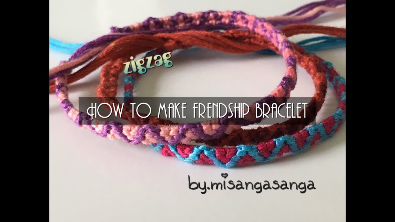 4本で作る簡単ジグザグミサンガの編み方 細身です How To Make Frendship Bracelet Zigzag Pattern Youtube