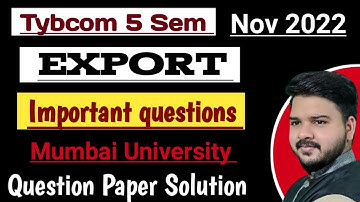 Export | Tybcom 5sem | Important Question l Most important Short notes ||