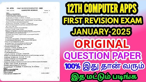 12thstd Computer science First Revision Test January-2025 original Questionpaper 12th Revision Test