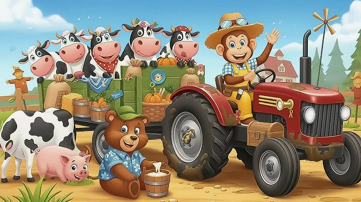 Monkey Farmer Fixes Tractor and Plows Beet Field - Farm Work | Funny Farm🐒