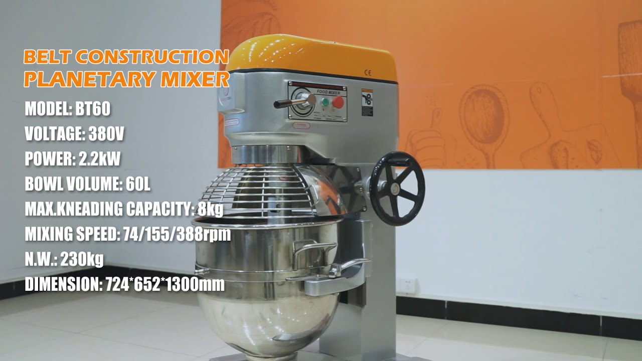 Belt Drive 60L Planetary Mixer / Batidoras / Butteurs Planétaire