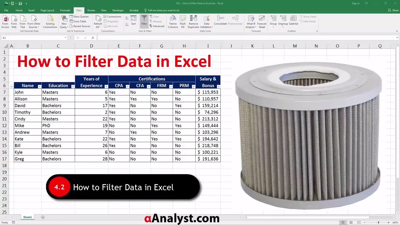 Intro to Excel Course - 4.2 How to Filter Data in Excel - YouTube
