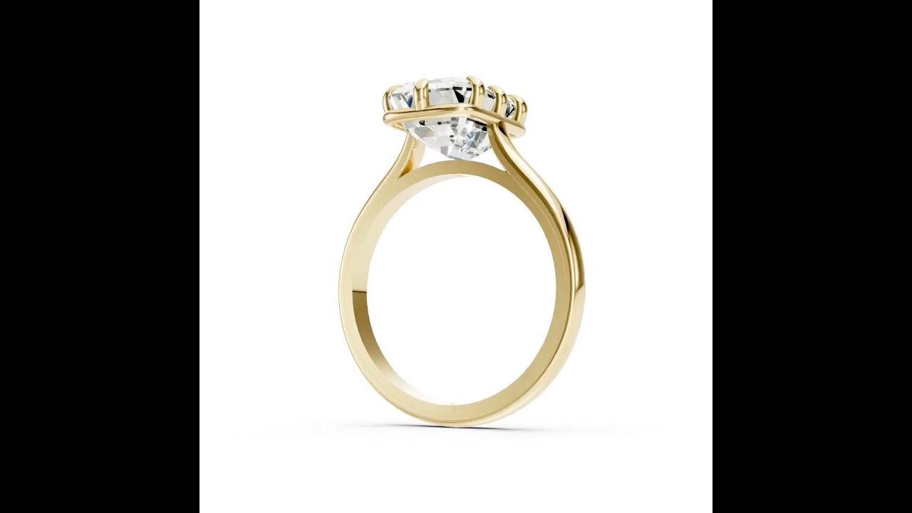 8-Prong Emerald Cut Diamond Solitaire Ring