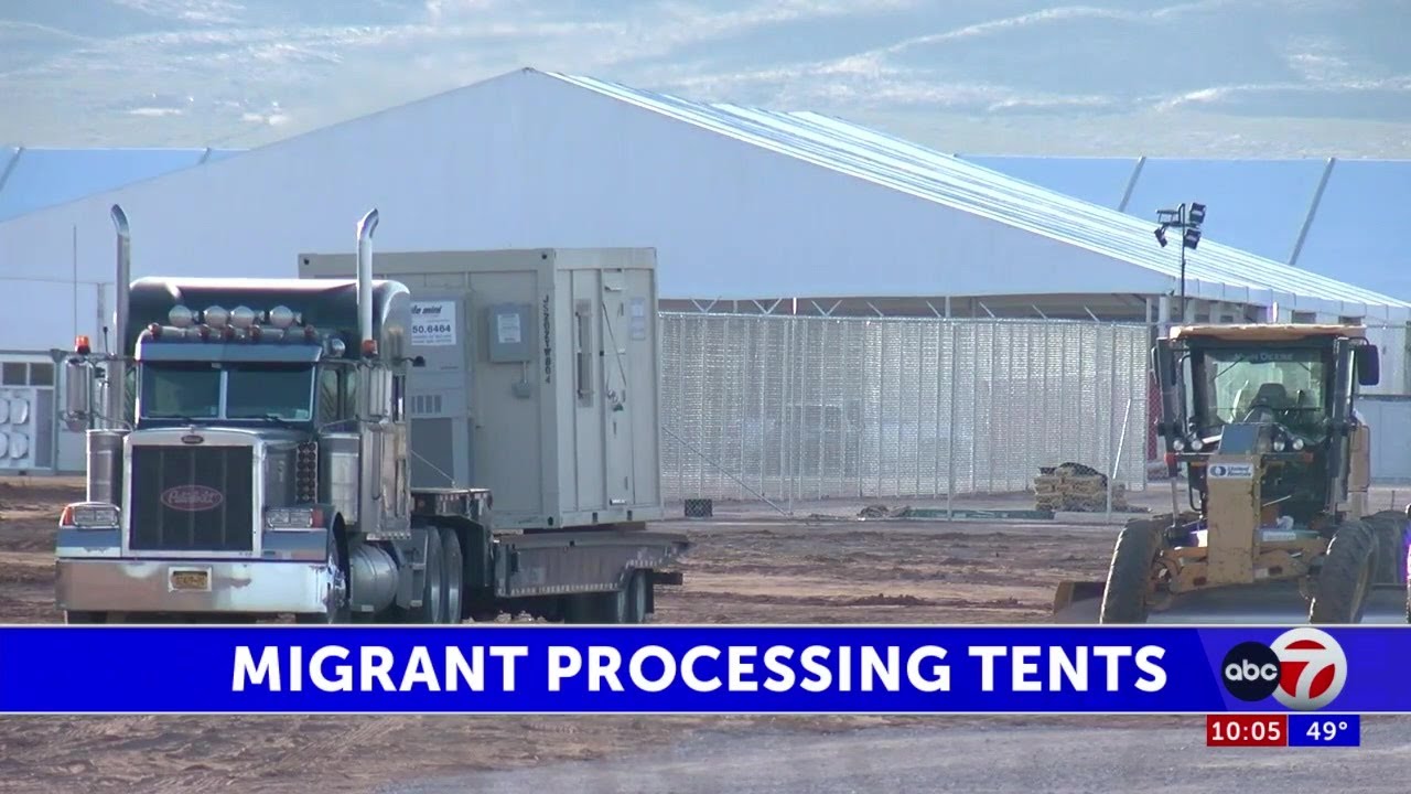 Large tents set up in northeast El Paso to help process migrants YouTube