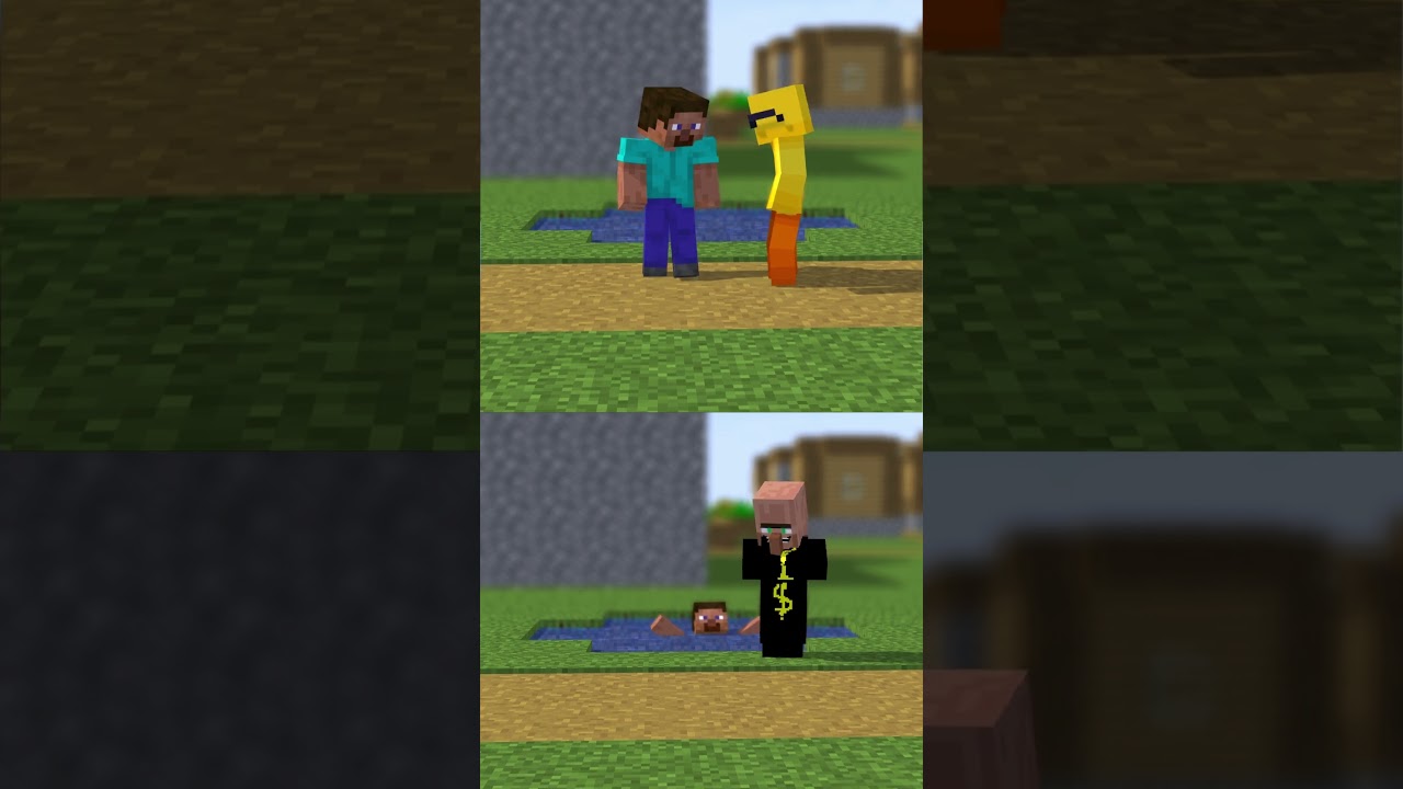 Good Duck vs Bad villager / Good deeds vs Bad deeds|Save him?|Minecraft Animation #shorts #minecraft
