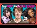 YouTubers React To Try Not To Look Back Challenge