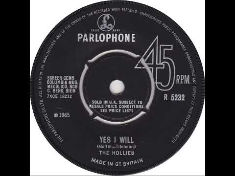 UK New Entry 1965 (24) The Hollies - Yes I Will