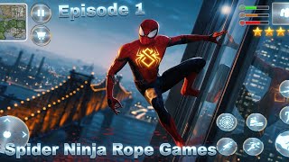 स्पाइडर निंजा की शुरुआत: पहला गेमप्ले! | Spider Ninja Rope Games Episode 1 screenshot 2