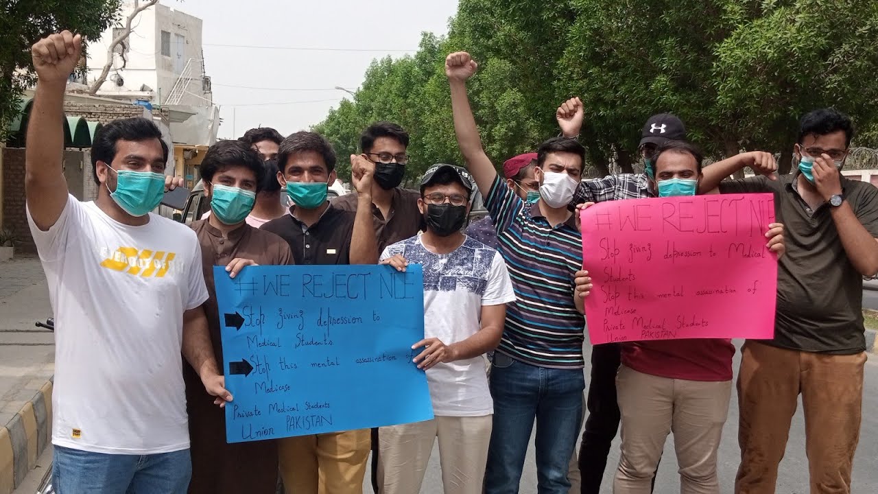 private medical students protest against National liscence exam (NLE)
