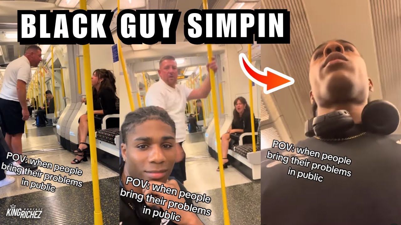 WHITE MARRIED COUPLE Arguing on The Train and BLACK GUY Jumps In SUPER SIMPING