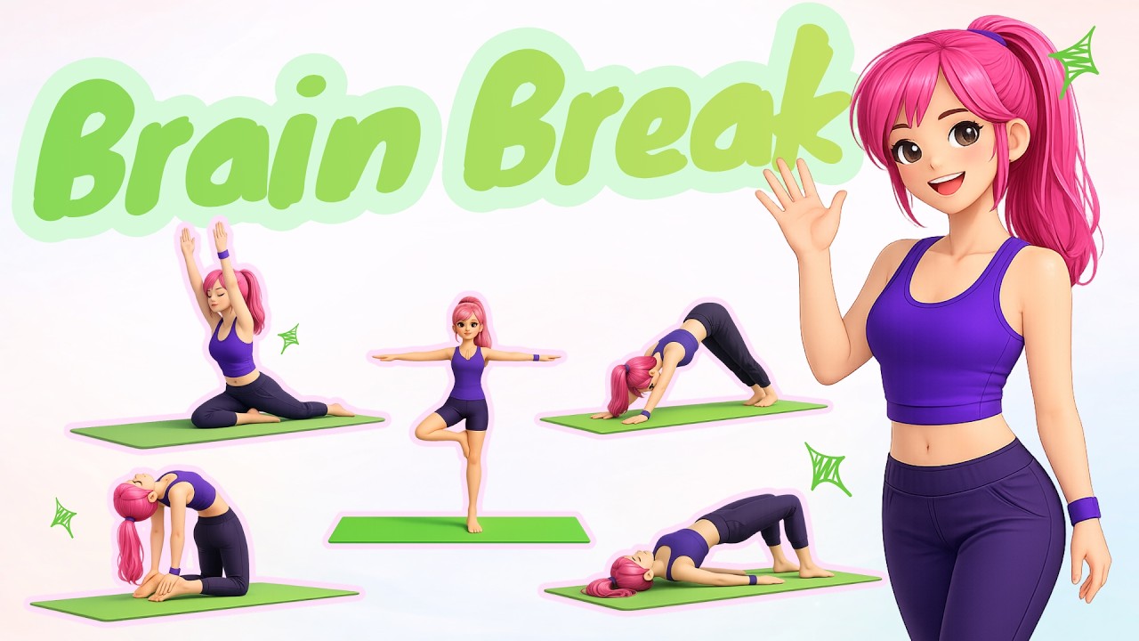 Brain Break Yoga Routine for Kids 🧘‍♀️ | Easy Yoga Poses & Relaxation for children | Fun Yoga Time 🌈