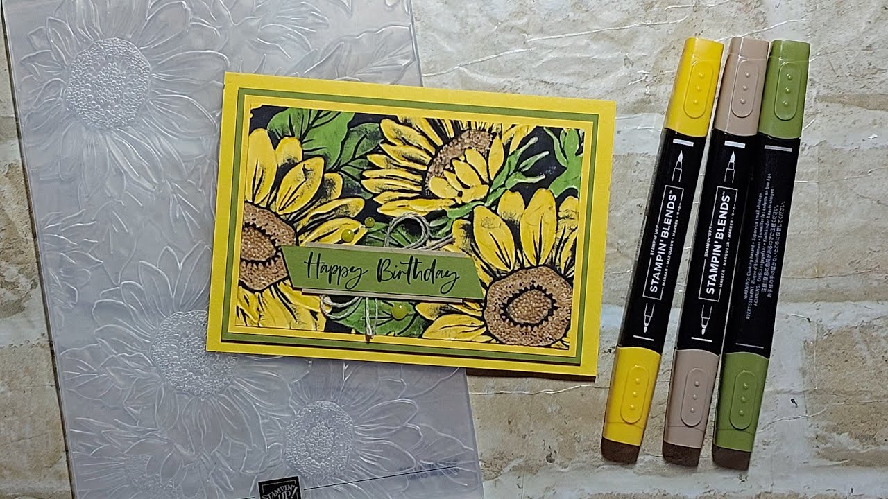 Craft with me - Sunflower 3D embossing folder. - YouTube