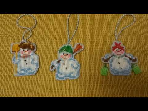 Новогодние игрушки Снеговики/Риолис 1681АС/от обзора до готовой работы