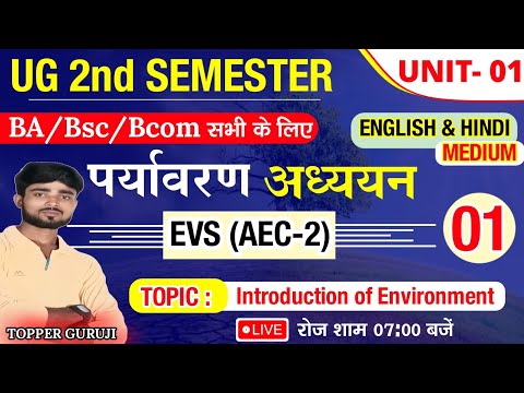 UNIT-01. Environmental Studies introduction || Environmental Studies Ba 2nd Semester || EVS (AEC-2)
