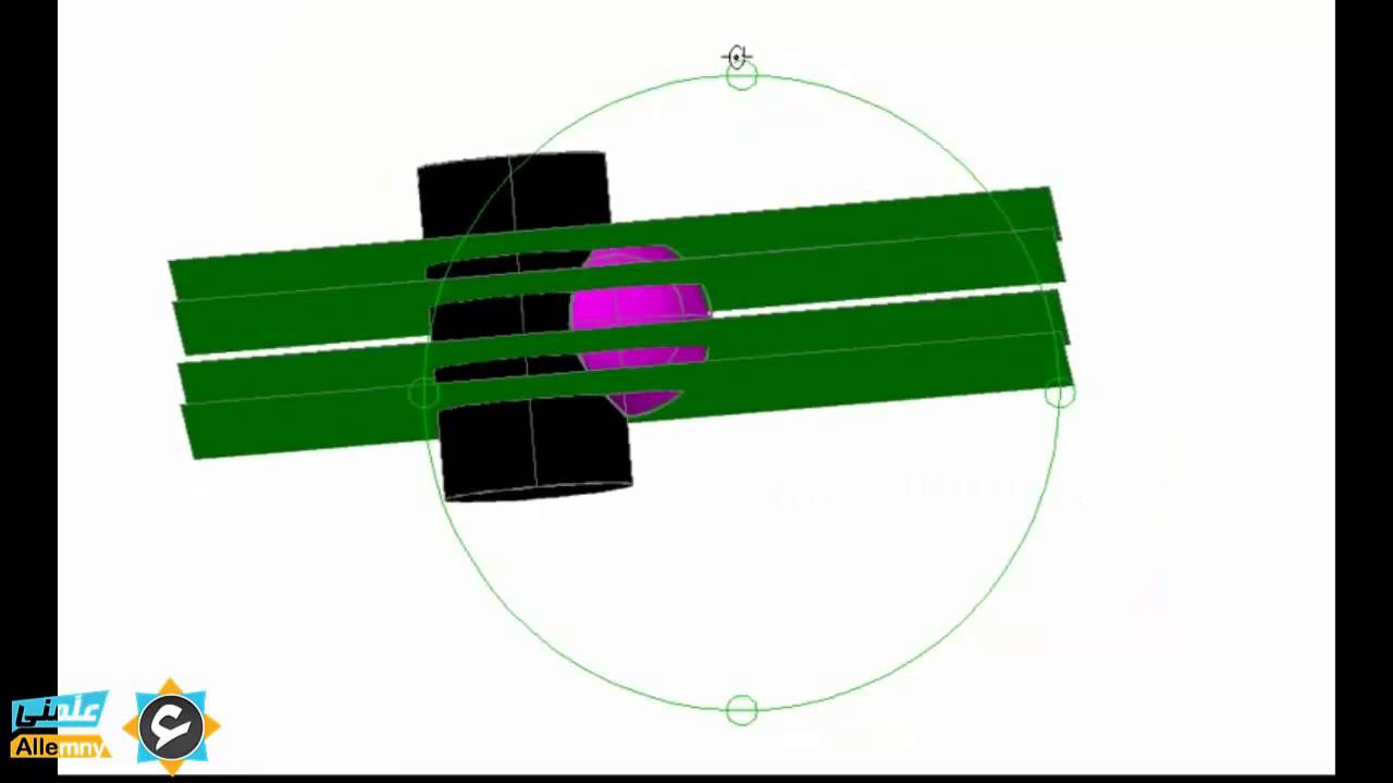 [Allemny] 14.3- هندسة وصفية - تقاطع الأسطح الدورانية, تقاطع كره مع إسطوانه