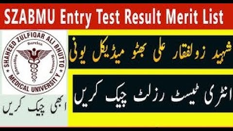 SZABMU Provisional Merit List MBBS  BDS Admissions 2022 2023 FMDC & SKZMDC