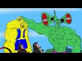 SPIDER HULK,  Godzilla And Shin Godzilla, vs Blue Siren Hulk - Godzilla Cartoon