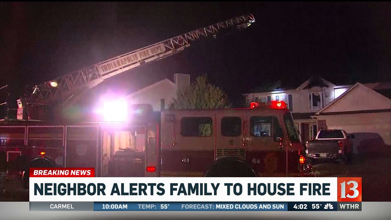 Neighbor alerts family to house fire - YouTube