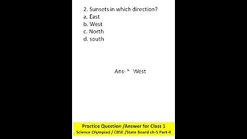 Class 1 Science Olympiad (NSO) / CBSE /State Board ch-5 Part-4 Practice Question /Answer /#shorts