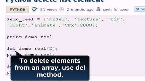 PYTHON Tutorial : Python delete list element
