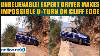 Unbelievable! Expert driver makes impossible U-turn on cliff edge screenshot 4