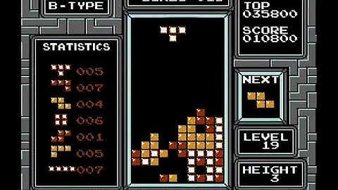 My first Classic NES Tetris B-Type 19-3 solve