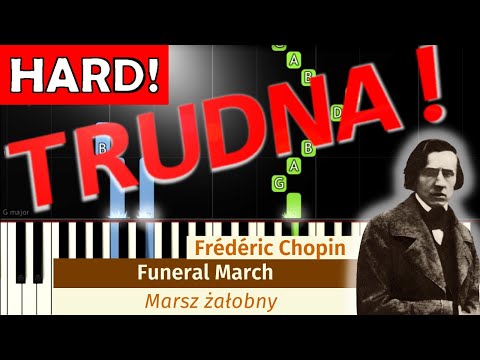 🎹 Marsz pogrzebowy (żałobny, F. Chopin) - Piano Tutorial (TRUDNA! wersja) 🎵 NUTY W OPISIE 🎼