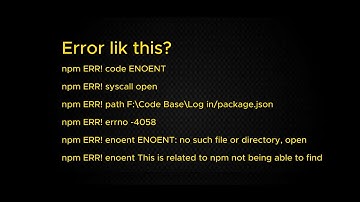 npm ERR! code ENOENT !, node Error 101, Here is solution. #error #npm #mernstack #reactapp