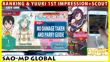 Bridal Competition Ranking No Damage Taken & Yuuki 1st Impression + Medal Scout (SAO Memory Defrag)