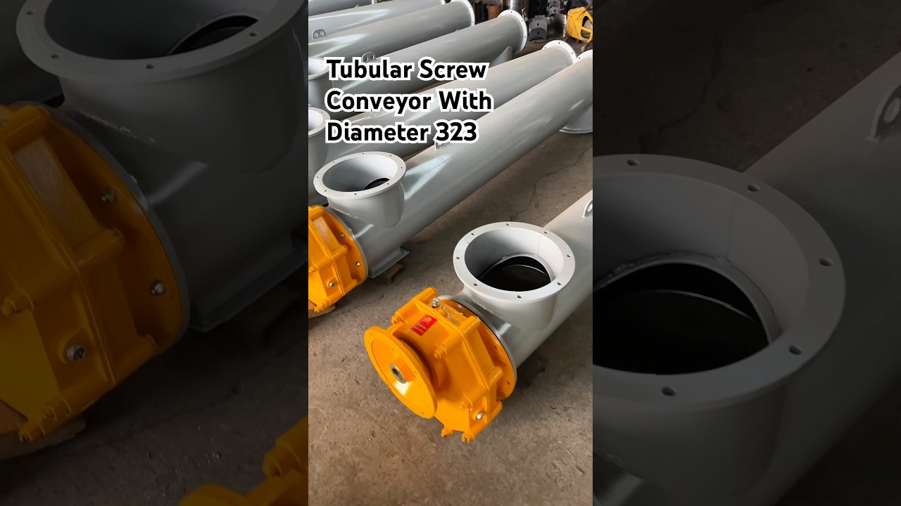 Tubular screw conveyor with diameter 323 #cementscrewconveyor #cementsilo