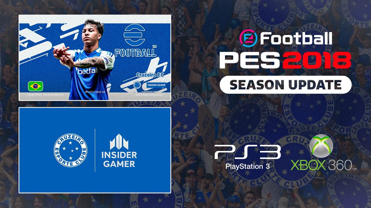 MENU - CRUZEIRO 2025 PARA O PES 2018 | PS3 & XBOX 360 | GRÁTIS