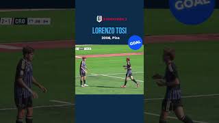 Strepitoso Lorenzo Tosi: girata e gol da attaccante di razza; il Pisa c&#39;è! #goals #pisa #football