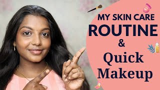 My Skin care Routine ✨ & self quick Makeup for Beginners / step by step tutorial ?trending viral