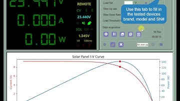 Solar panel testing with KP184 electronic load software