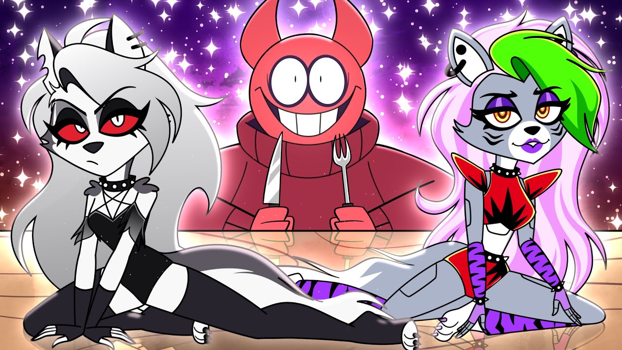 Bob VS Loona and Roxxane Wolf MUKBANG // Helluva Boss x FNAF x Spooky Month Animation Meme Comp