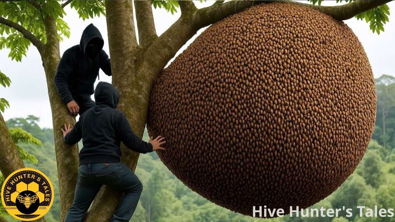 Skills to climb trees without fear of heights and harvest wild honey | forest honey