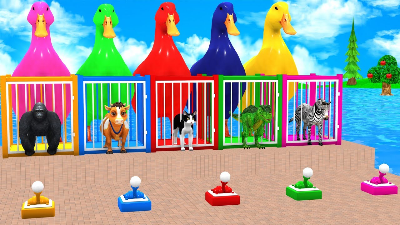 Wild Animals on a Long Slide Gone Wrong 😂 - Funny 3D Game