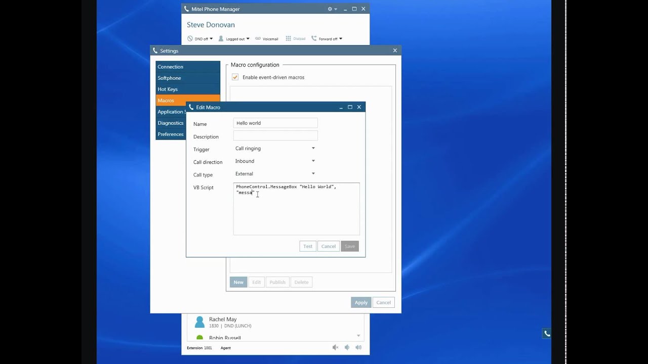 PM15 - Macros - Mitel Phone Manager