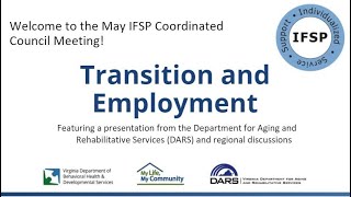 IFSP Coordinated Council recording: Transition and Employment screenshot 1