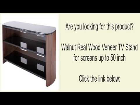 Walnut Real Wood Veneer TV Stand for screens up to 50 inch ...